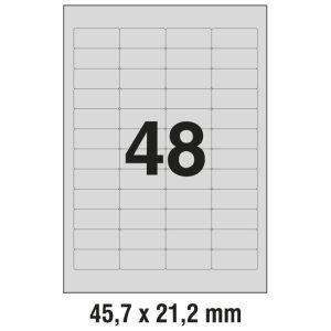 Etikete Laser 45,7x21,2mm polyester pk20L Zweckform L6009-20 srebrne