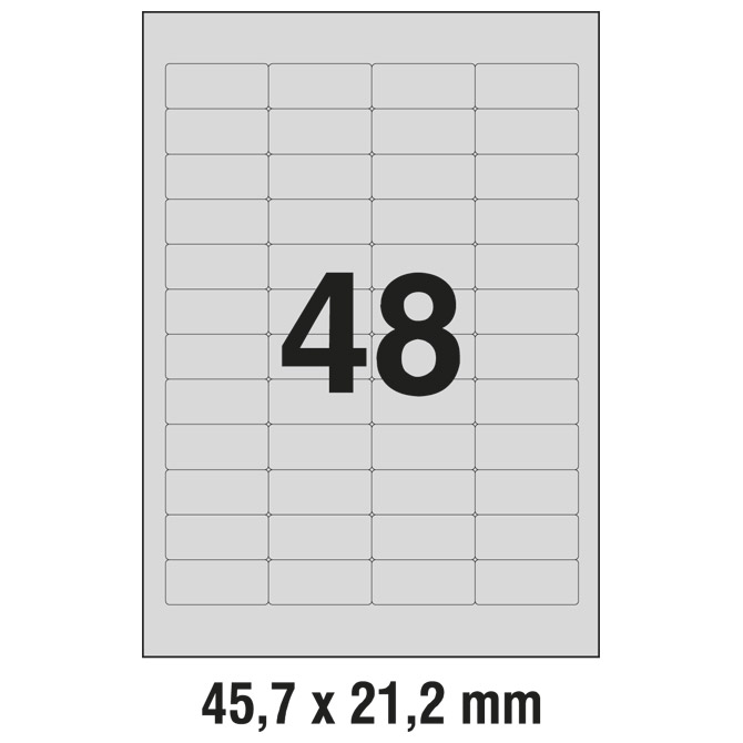 Etikete Laser 45,7x21,2mm polyester pk20L Zweckform L6009-20 srebrne Etikete Laser 45,7x21,2mm polyester pk20L Zweckform L6009-20 srebrne