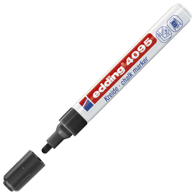 Marker-kreda za staklo 2-3 mm Edding 4095 crni Marker-kreda za staklo 2-3 mm Edding 4095 crni