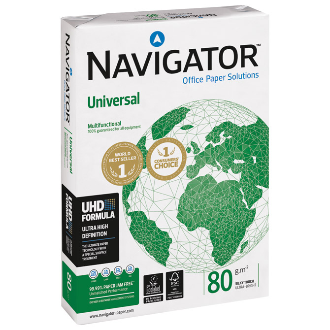Papir ILK Navigator A4 80g Universal pk500 Soporcel Papir ILK Navigator A4 80g Universal pk500 Soporcel