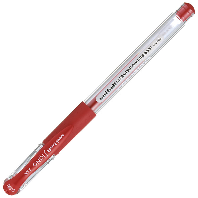 Roler 0,38mm gel grip (uložak UMR-1) UM-151 crveni Roler 0,38mm gel grip (uložak UMR-1) UM-151 crveni