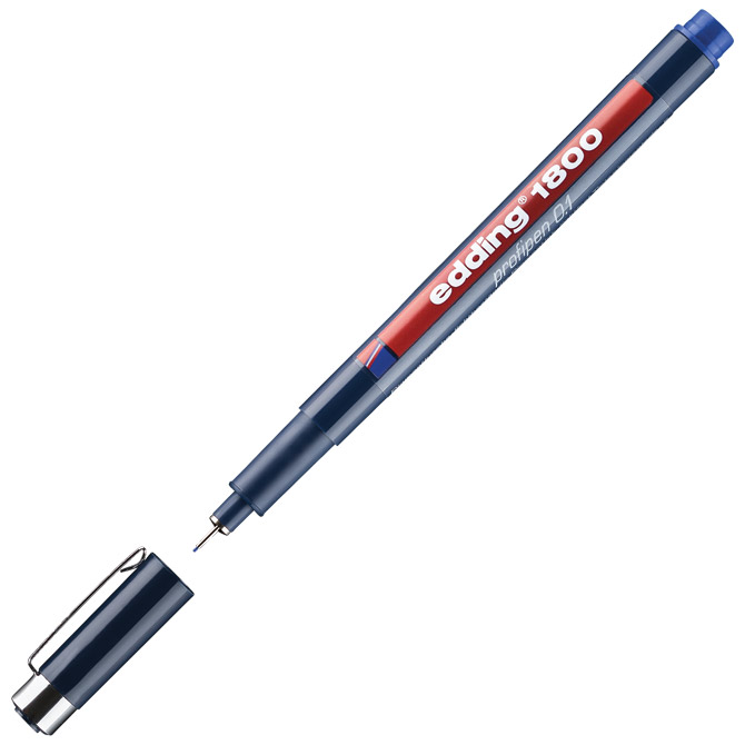 000000596.jpg Flomaster za tehničko crtanje profipen 0,1mm Edding 1800 plavi - Slika 1