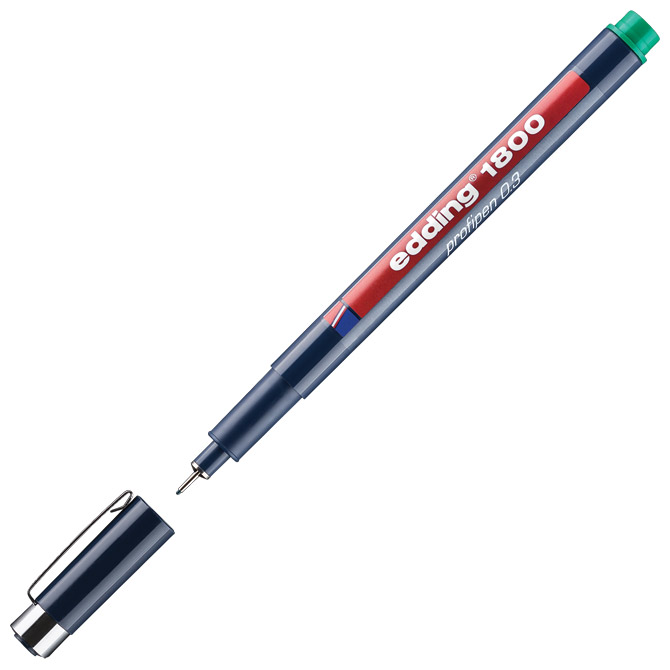 000000598.jpg Flomaster za tehničko crtanje profipen 0,3mm Edding 1800 zeleni - Slika 1