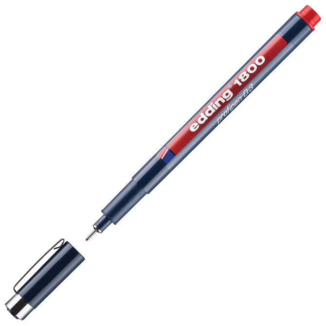 000000600.jpg Flomaster za tehničko crtanje profipen 0,3mm Edding 1800 crveni - Slika 1
