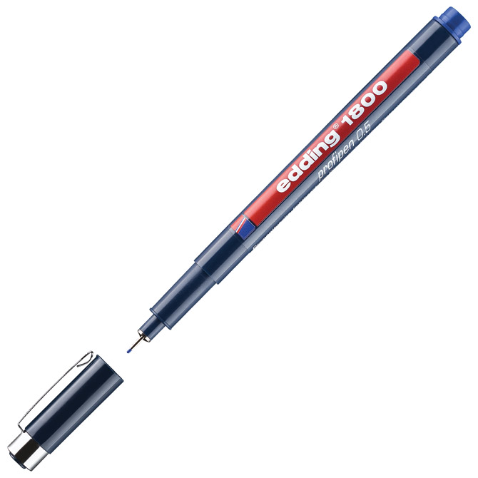 000000604.jpg Flomaster za tehničko crtanje profipen 0,5mm Edding 1800 plavi - Slika 1