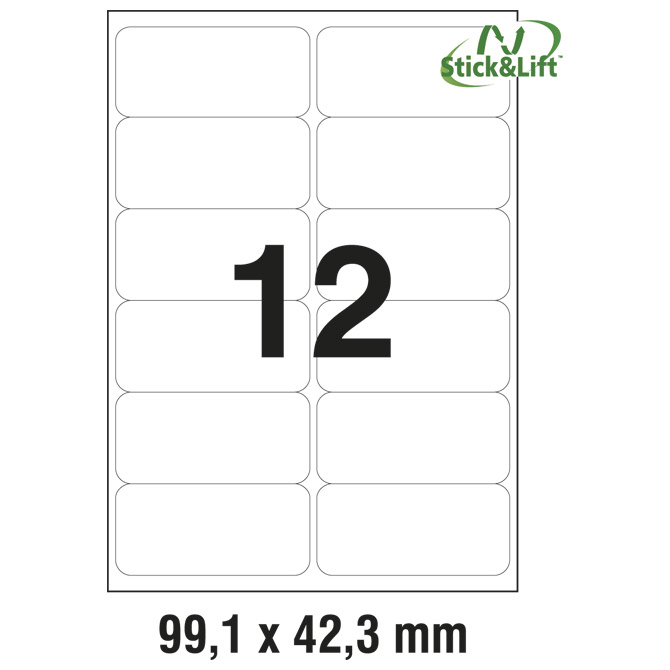 Etikete ILK 99,1x42,3 mm odljepljive pk25L Zweckform L4743REV-25 Etikete ILK 99,1x42,3 mm odljepljive pk25L Zweckform L4743REV-25