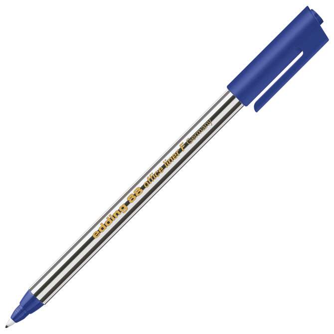 000000852.jpg Flomaster liner uredski F 0,6mm Edding 88 plavi - Slika 1
