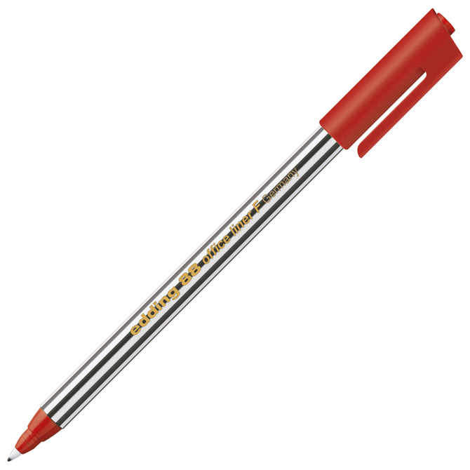 000000855.jpg Flomaster liner uredski F 0,6mm Edding 88 crveni - Slika 1