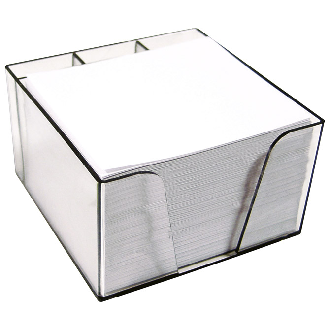 000000887.jpg Blok kocka pvc 10x8,5x6cm s papirom bijelim Elisa - Slika 1