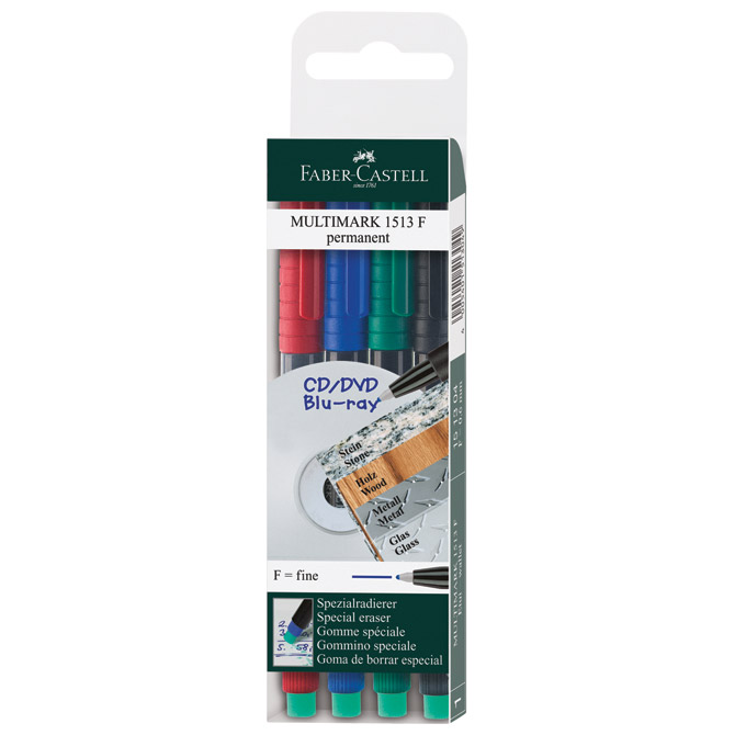 000001299.jpg Marker permanentni 0,6 mm Multimark Faber-Castell 151304/4boje - Slika 1