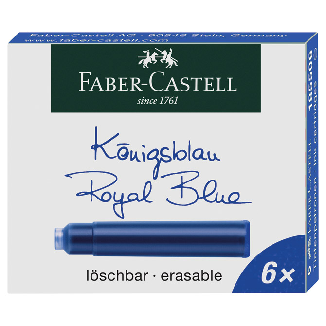 000003531.jpg Tinta za nalivpero patrone pk6 Faber-Castell 185506 plava - Slika 1