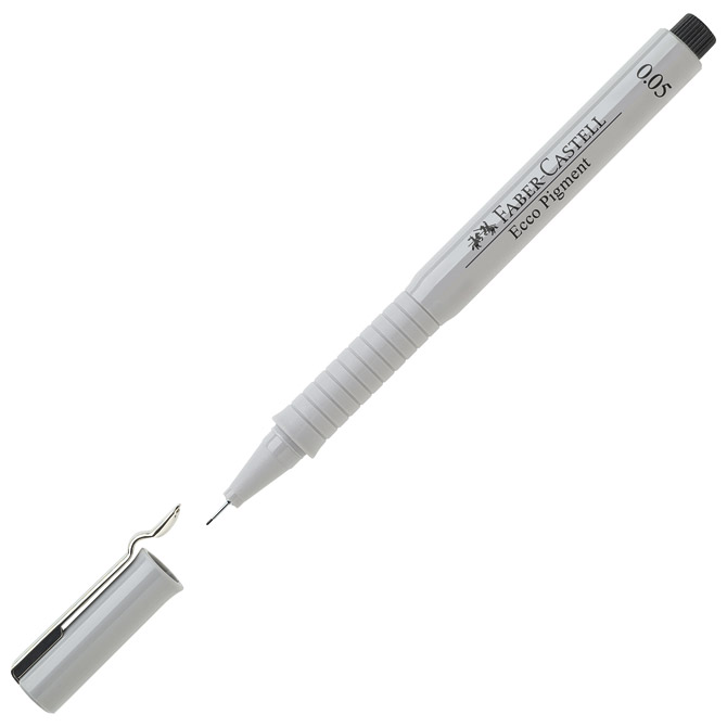 000003862.jpg Flomaster za tehničko crtanje 0,05mm Ecco Pigment Faber-Castell 166099 crni - Slika 1