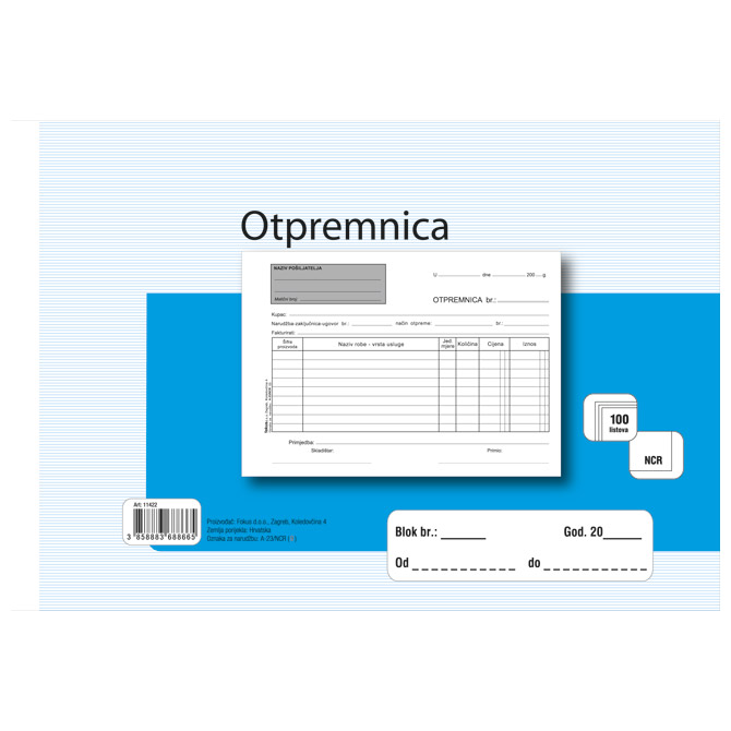 000004258.jpg Obrazac A-23/NCR otpremnica A5 Fokus - Slika 1