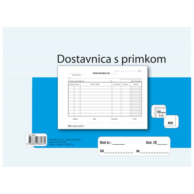 000004383.jpg Obrazac A-29/NCR dostavnica s primkom A5 Fokus - Slika 1