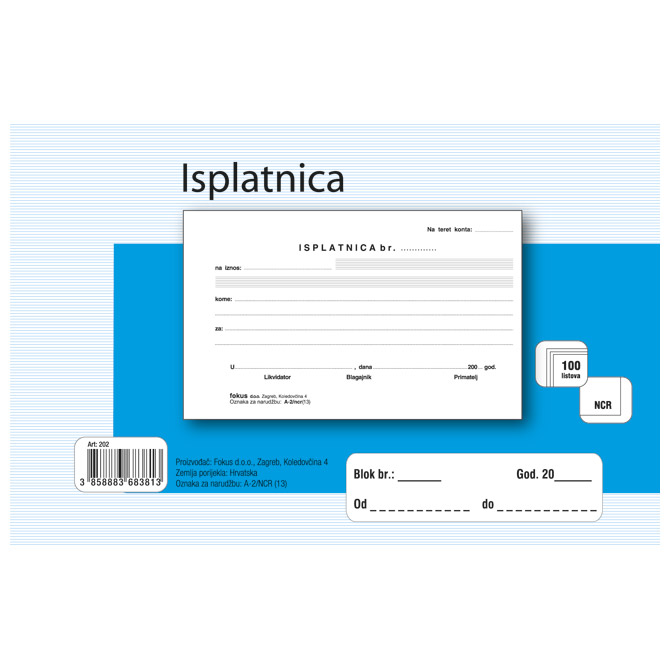 000004818.jpg Obrazac A-2/NCR isplatnica Fokus - Slika 1