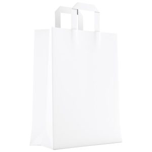 Vrećice ukrasne natron 32x43x15cm ravna ručka pk50 Duga bijele