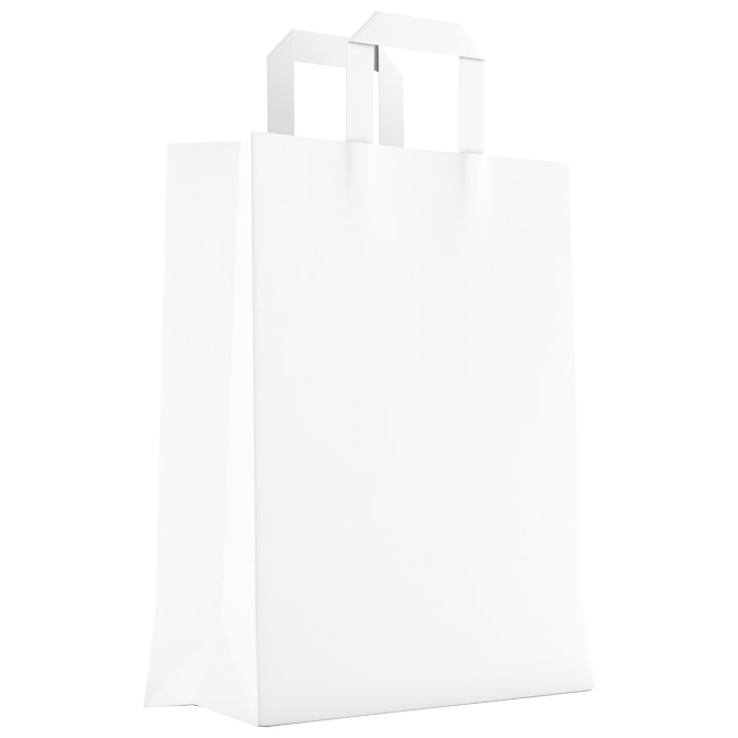 Vrećice ukrasne natron 32x43x15cm ravna ručka pk50 Duga bijele Vrećice ukrasne natron 32x43x15cm ravna ručka pk50 Duga bijele