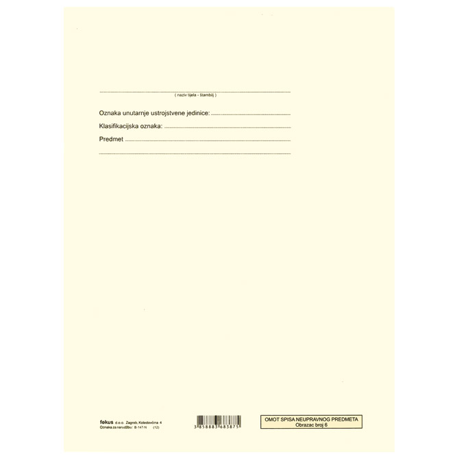 000006488.jpg Obrazac B-147-N omot spisa 120g šamoa pk10 Fokus - Slika 1