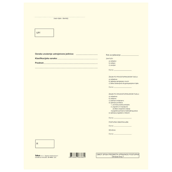 000006489.jpg Obrazac B-148-U omot spisa 120g šamoa pk10 Fokus - Slika 1