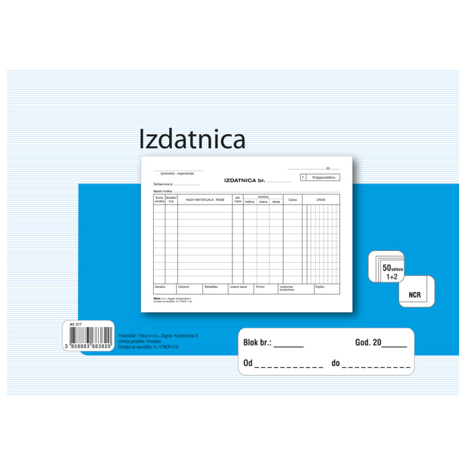 000006496.jpg Obrazac A-17/NCR izdatnica A5 1+2 Fokus - Slika 1
