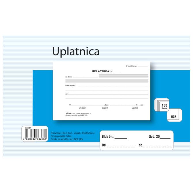 000006502.jpg Obrazac A-1/NCR uplatnica Fokus - Slika 1