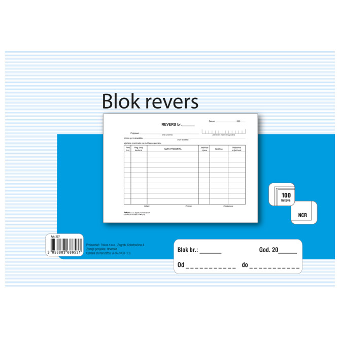000006719.jpg Obrazac A-97/NCR revers Fokus - Slika 1