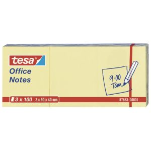 Blok samoljepljiv 40x50mm 3x100L Office notes Tesa 576530105 žuti