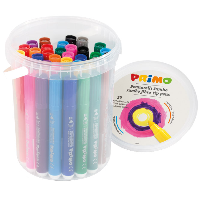 000008735.jpg Flomaster školski 36boja (12bojax3komada) u pp kantici Primo Jumbo CMP.622BPJ36N - Slika 1