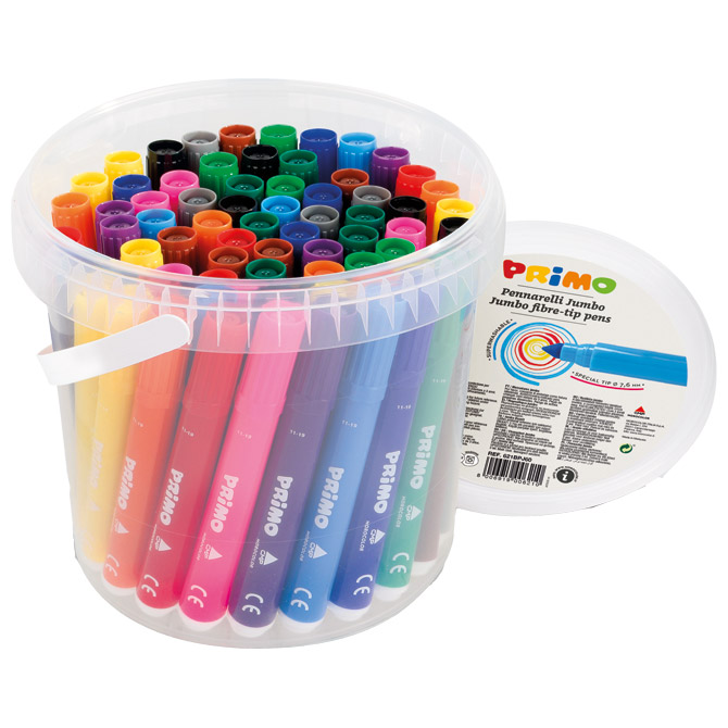 000008909.jpg Flomaster školski 60boja (12bojax5kom) u pp kantici Primo Jumbo CMP.621BPJ60 - Slika 1