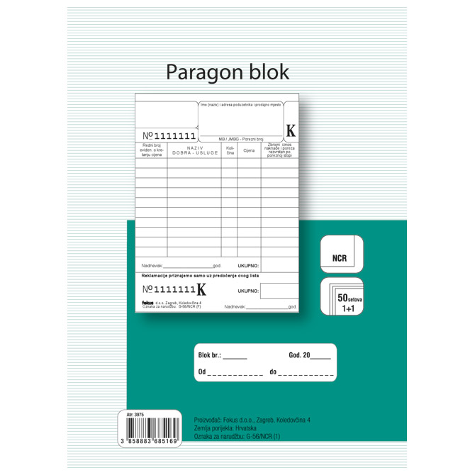 000010333.jpg Obrazac G-56/NCR paragon blok Fokus - Slika 1
