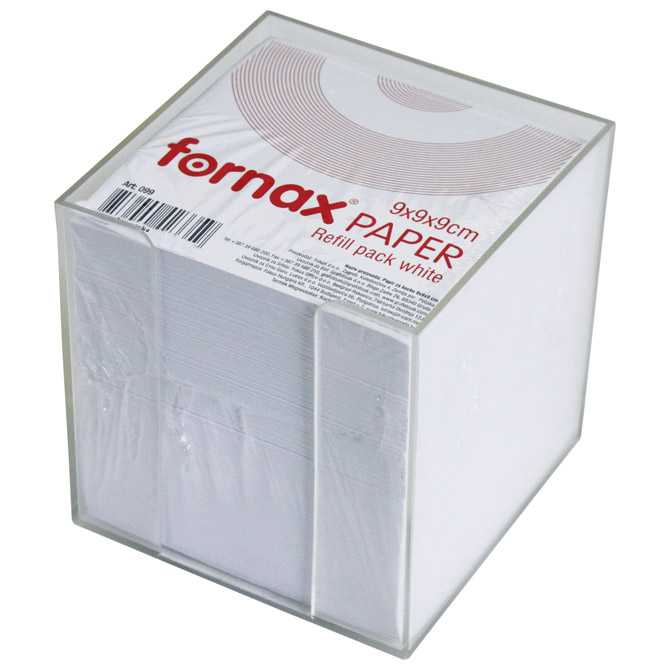 000011736.jpg Blok kocka pvc 9,2x9,2cm s papirom bijelim Fornax - Slika 1