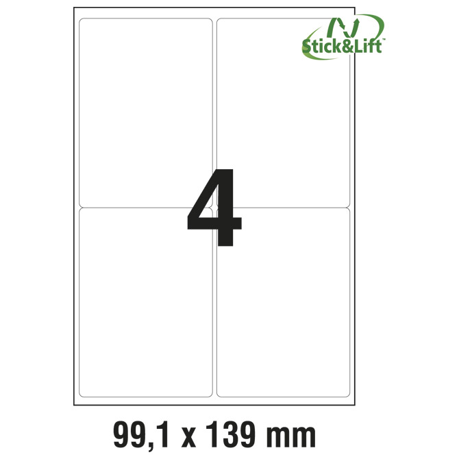 Etikete ILK 99,1x139 mm odljepljive pk25L Zweckform L4733REV-25 Etikete ILK 99,1x139 mm odljepljive pk25L Zweckform L4733REV-25
