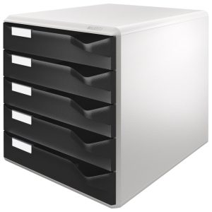 Kutija s 5 ladica Post set Leitz 52800095 crna