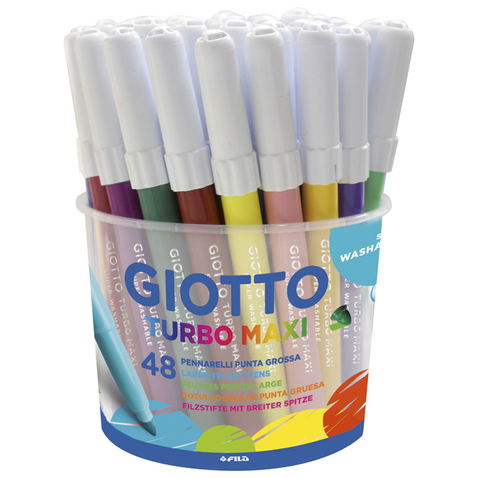 000014056.jpg Flomaster školski 48boja (12bojax4kom) u pp posudi Giotto Maxi Fila 5214 - Slika 1