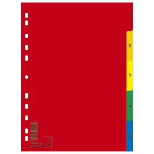 Pregrada plastična A4 brojevi 1-5 kolor Donau 7708095PL-99