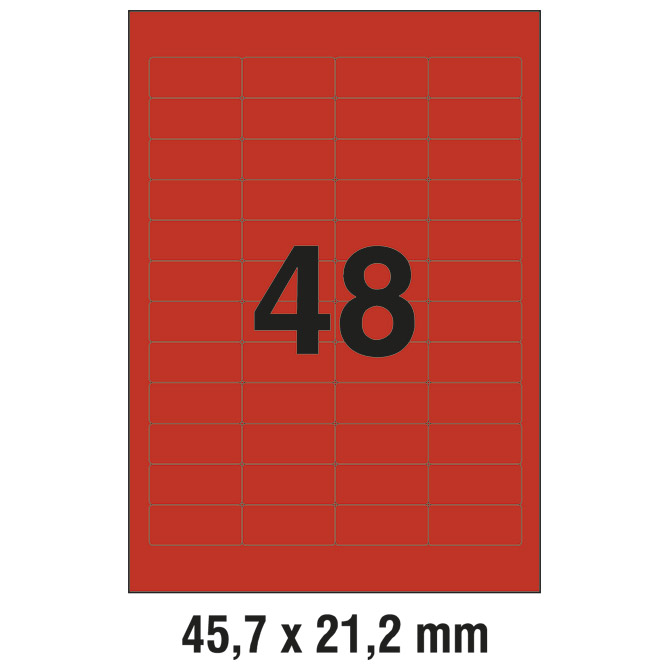 Etikete ILK 45,7x21,2 mm pk20L Zweckform L6038-20 crvene Etikete ILK 45,7x21,2 mm pk20L Zweckform L6038-20 crvene