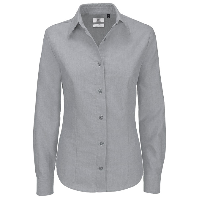 000015473.jpg Košulja ženska dugi rukavi B&C Oxford 135g srebrna XL - Slika 1