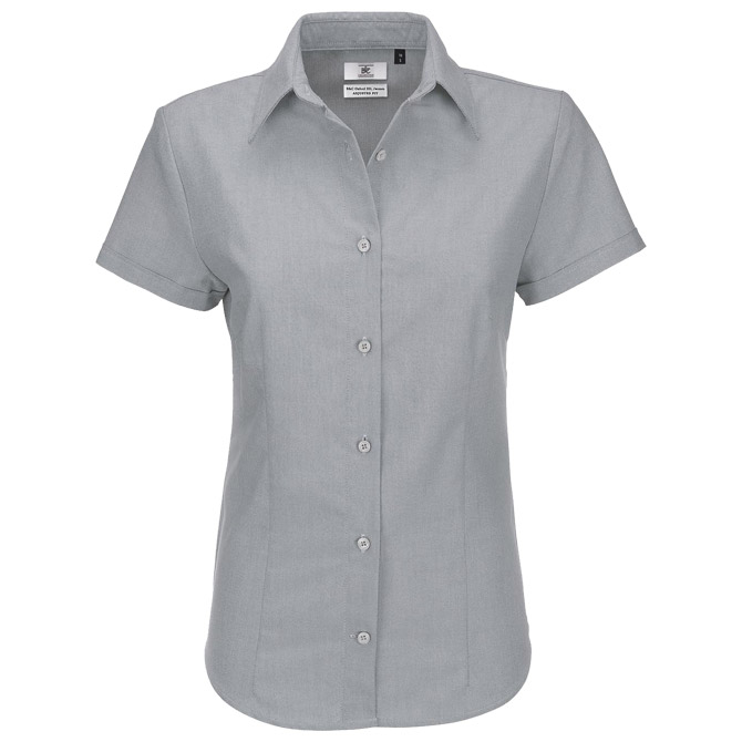 000015825.jpg Košulja ženska kratki rukavi B&C Oxford 135g srebrna 3XL!! - Slika 1