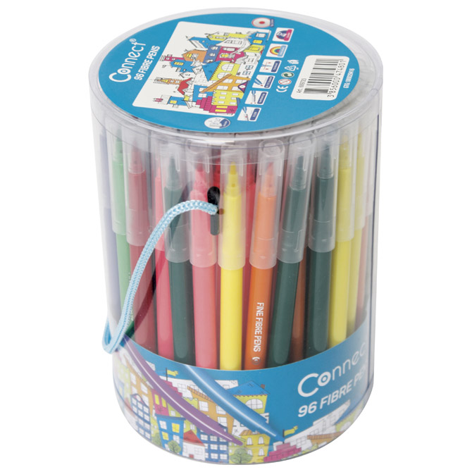 000017870.jpg Flomaster školski 96boja (12bojax8kom) u pvc kantici Connect - Slika 1