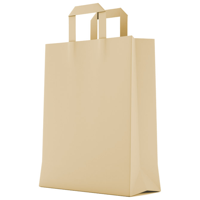 Vrećice ukrasne natron 32x43x15cm ravna ručka pk50 Duga smeđe Vrećice ukrasne natron 32x43x15cm ravna ručka pk50 Duga smeđe