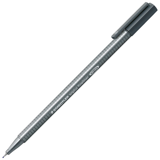 000024212.jpg Flomaster fineliner 0,3 mm Triplus Staedtler 334-8 sivi - Slika 1