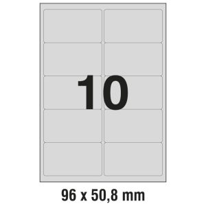 Etikete Laser 96x50,8mm polyester pk20L Zweckform L6012-20 srebrne