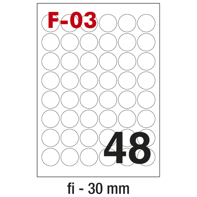 Etikete ILK fi-30 mm pk100L Fornax F-03 Etikete ILK fi-30 mm pk100L Fornax F-03