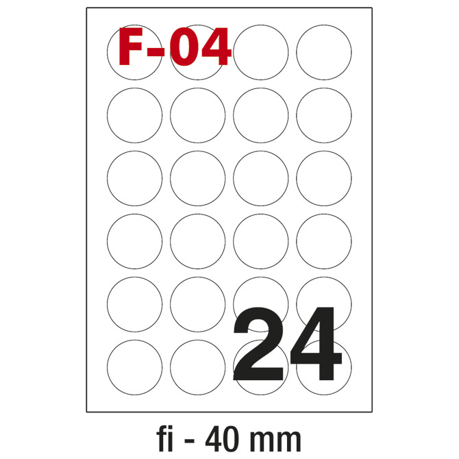 Etikete ILK fi-40 mm pk100L Fornax F-04 Etikete ILK fi-40 mm pk100L Fornax F-04