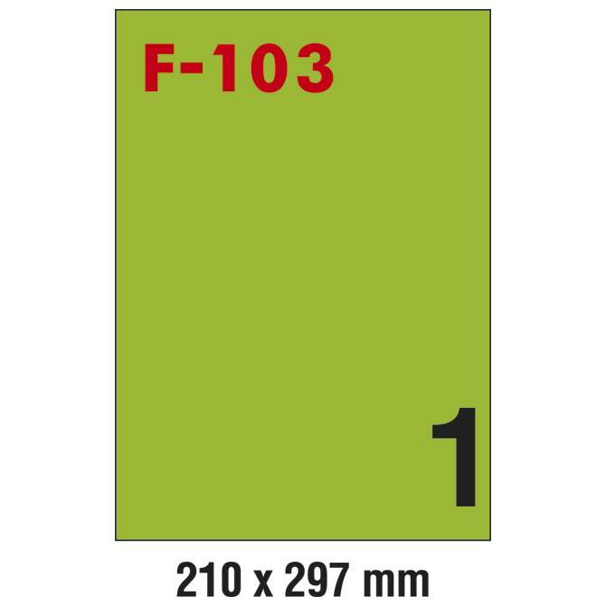 Etikete ILK 210x297mm pk100L Fornax F-103 zelene Etikete ILK 210x297mm pk100L Fornax F-103 zelene