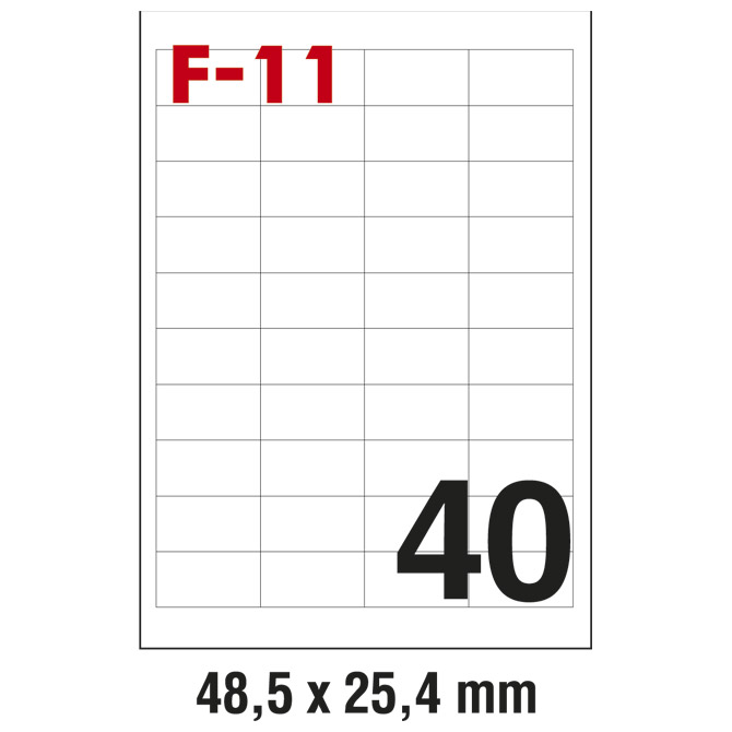 Etikete ILK 48,5x25,4mm pk100L Fornax F-11 Etikete ILK 48,5x25,4mm pk100L Fornax F-11