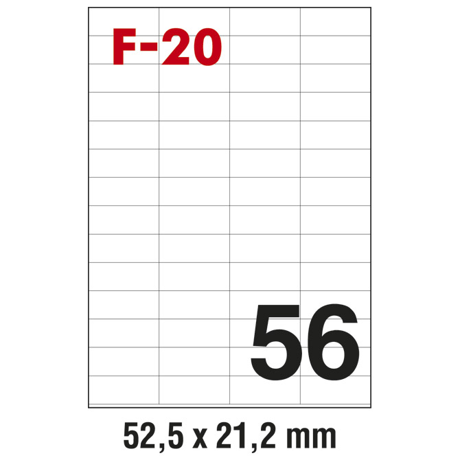 Etikete ILK 52,5x21,2 mm pk100L Fornax F-20 Etikete ILK 52,5x21,2 mm pk100L Fornax F-20
