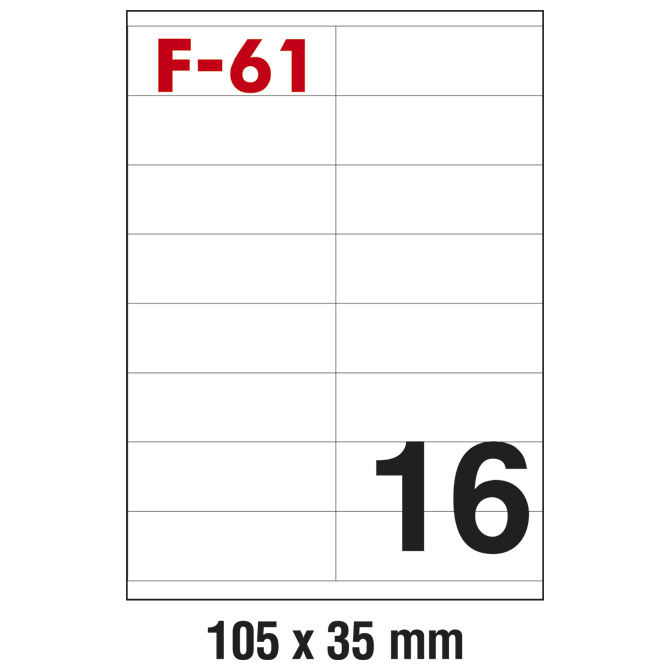 Etikete ILK 105x35 mm pk100L Fornax F-61 Etikete ILK 105x35 mm pk100L Fornax F-61