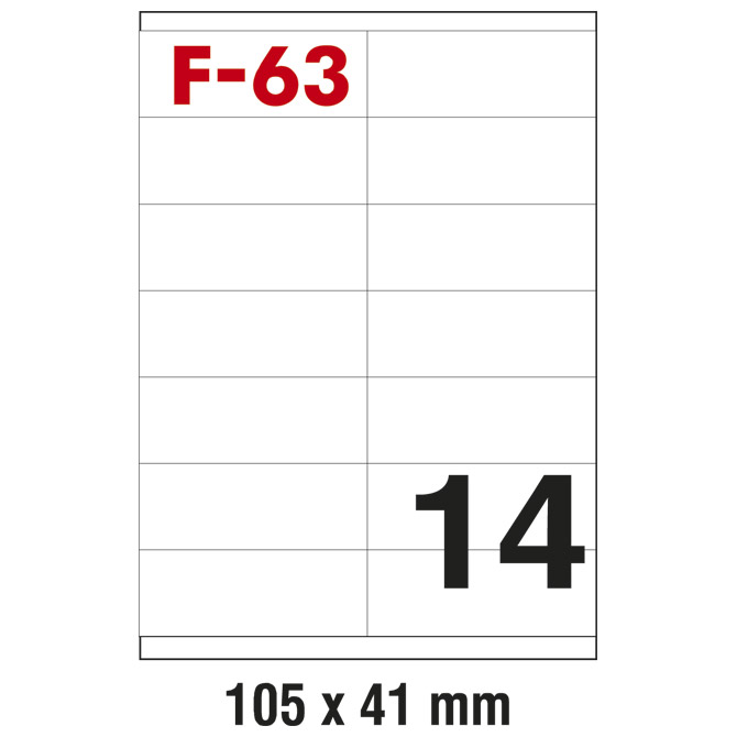 Etikete ILK 105x41 mm pk100L Fornax F-63 Etikete ILK 105x41 mm pk100L Fornax F-63