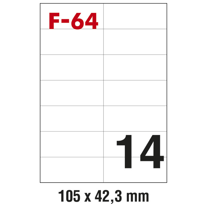 Etikete ILK 105x42,3mm pk100L Fornax F-64 Etikete ILK 105x42,3mm pk100L Fornax F-64